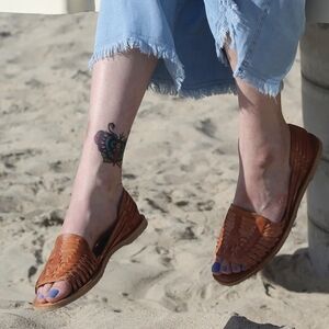 Sbicca Jared Tan Leather Huarache Open Toe Sandals Mexico Women's 7 US Bohemian